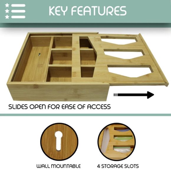 Bamboo Ziplock Bag Organizer - Picture 6 of 6